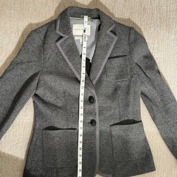Banana Republic Grey Wool Knit Blazer Size 4 Italian Fabric - Picture 10 of 13